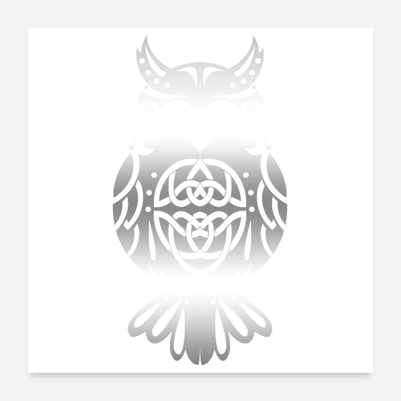 Celtic Symbols Owl Celtic Knots Gift Poster 24" x 24" (60x60 cm)