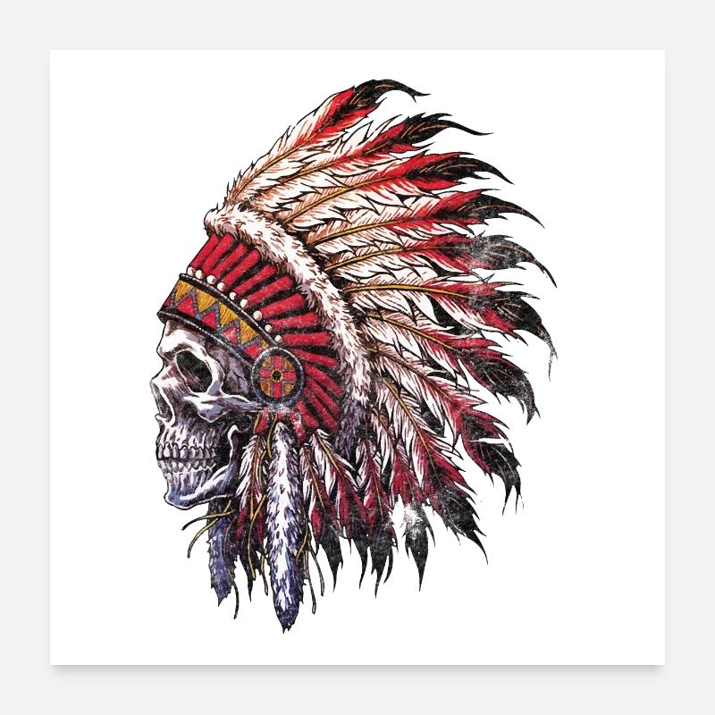 Indian skull Poster 24" x 24" (60x60 cm)