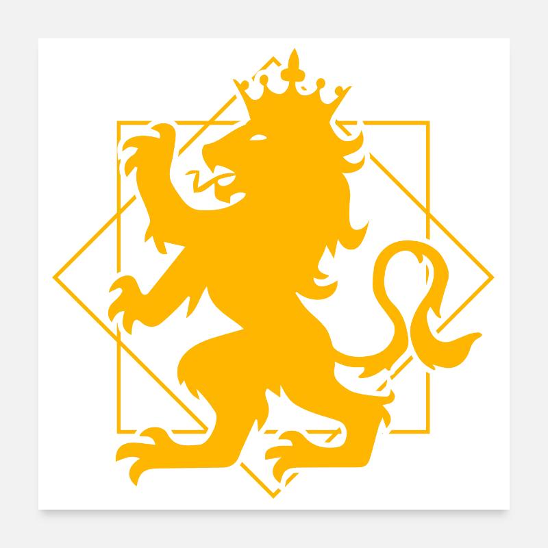 Ritter Löwenwappen Heraldik Geschenkidee Poster 60x60 cm