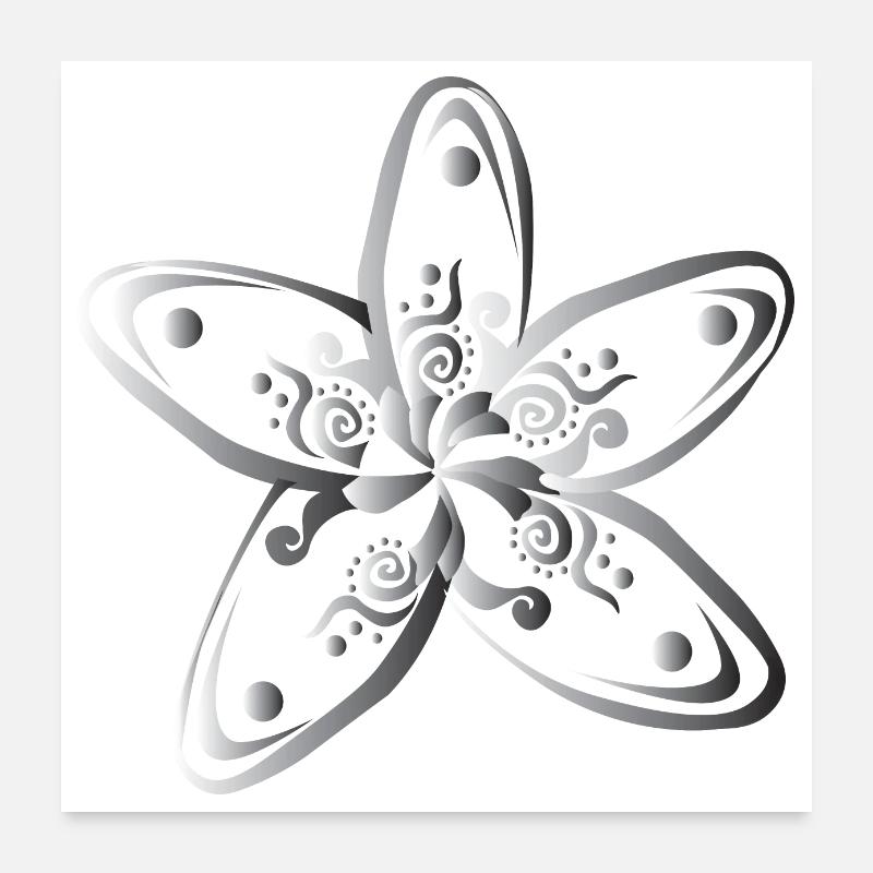 Hawaii flower plumeria syllable gift idea Poster 24" x 24" (60x60 cm)