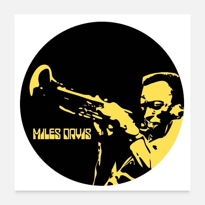 Miles Davis - Poster 60x60 cm - Weiß