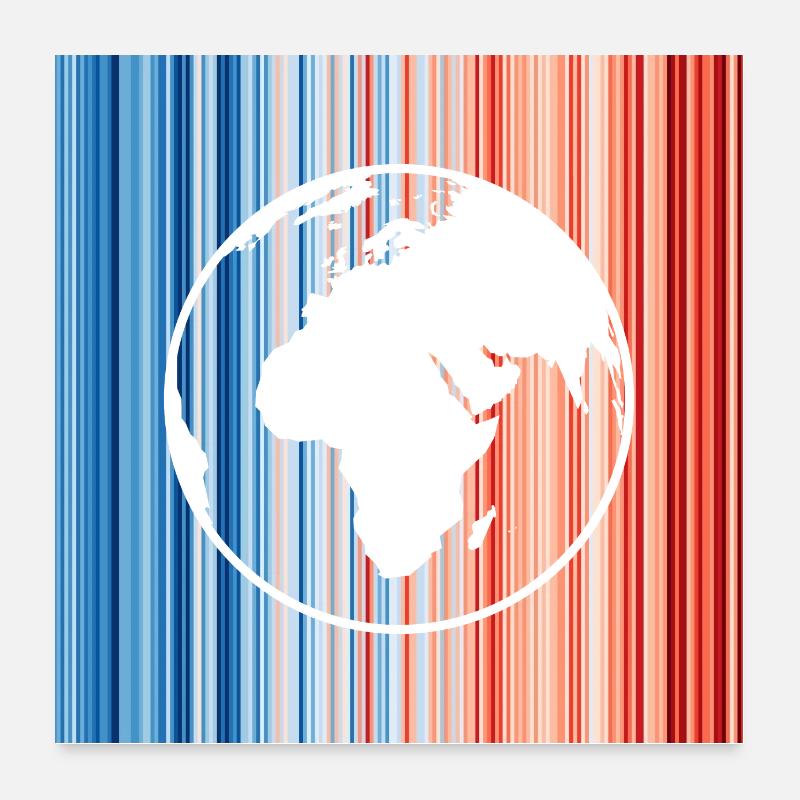 Climate change, warming stripes, earth Poster 24" x 24" (60x60 cm)