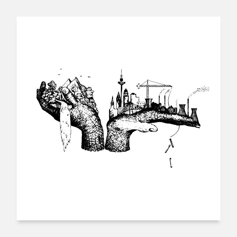The world in hands Poster 24" x 24" (60x60 cm)