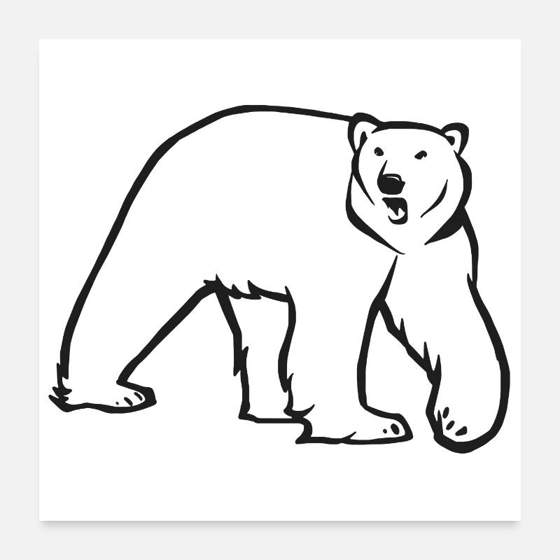 Polar Bear - Simple Version - Poster 24" x 24" (60x60 cm) - white