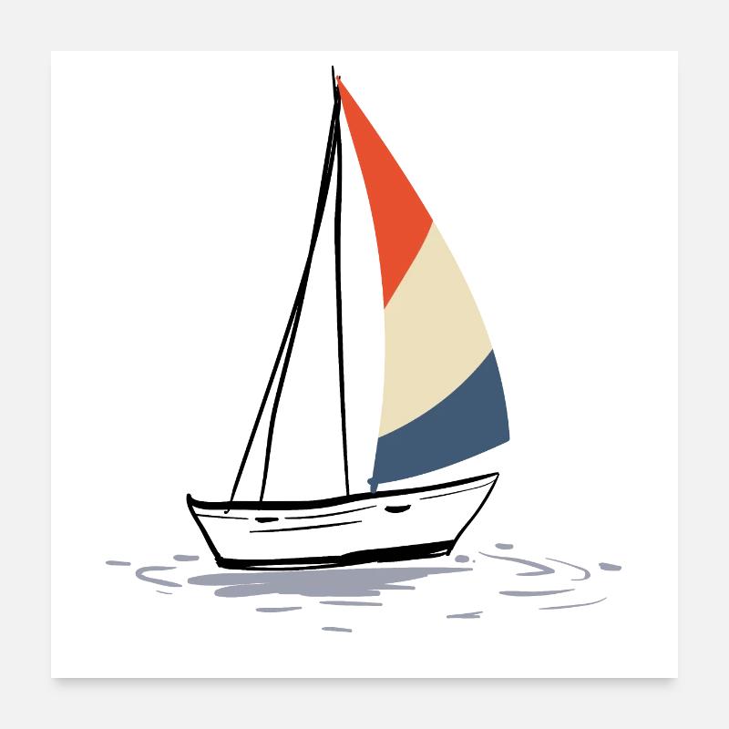 Segelboot Poster 60x60 cm