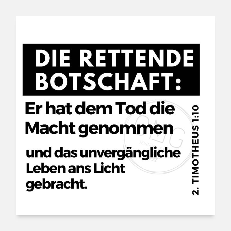 Die rettende Botschaft: Poster 60x60 cm