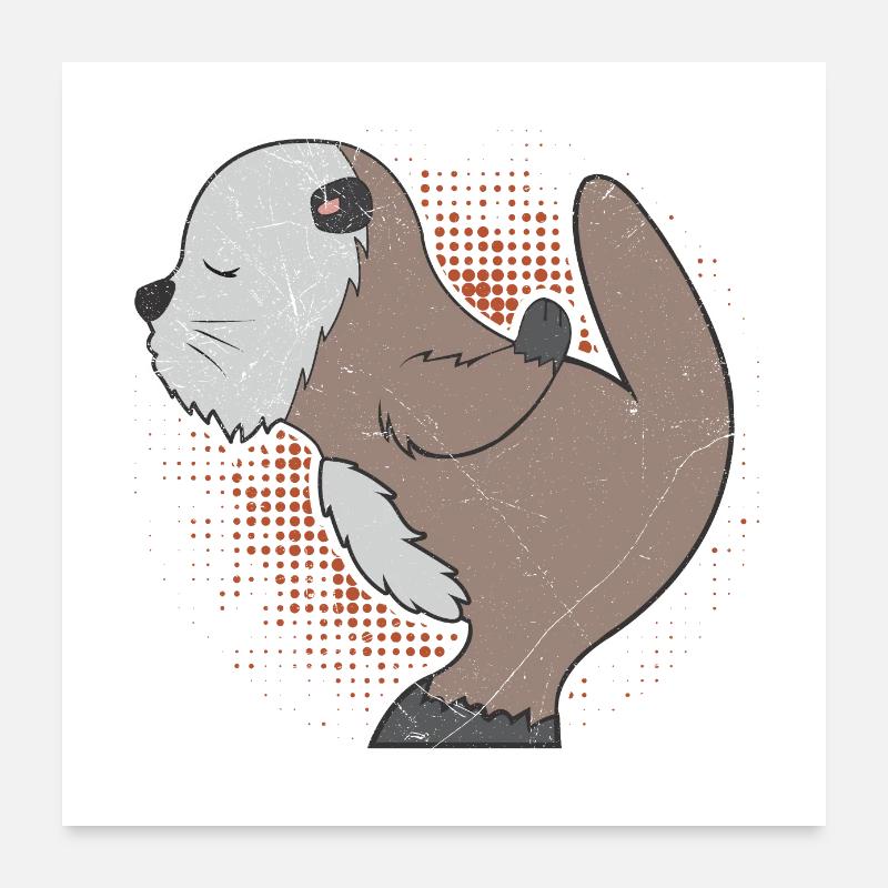 Seeotter Freund Mann Liebe Paare Geschenkidee Poster 60x60 cm