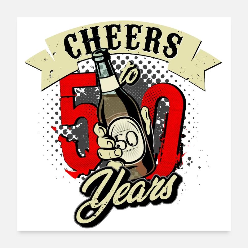 Bravo à votre 50e anniversaire Poster 60 x 60 cm
