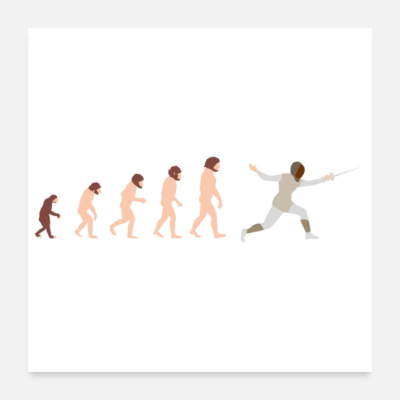 Escrime évolution Idée cadeau drôle Poster 60 x 60 cm