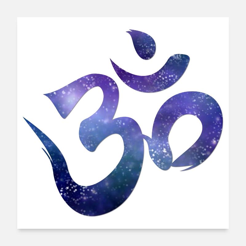 Om Zeichen - Poster 60x60 cm - Weiß