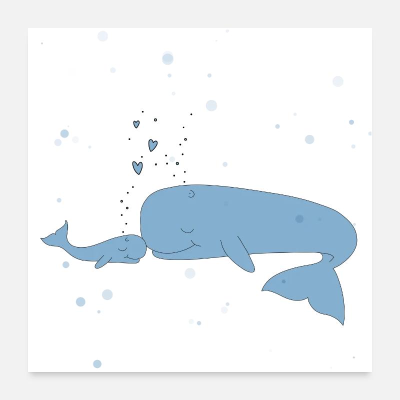 whale Poster 24" x 24" (60x60 cm)