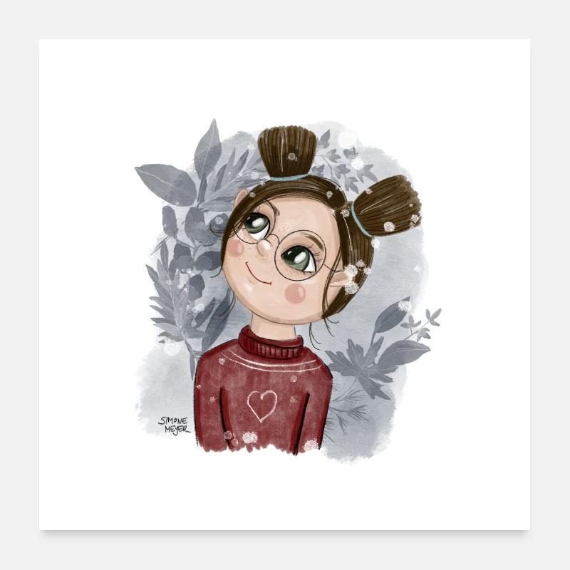 Quadro quadrato ragazza dei sogni Poster 60x60 cm