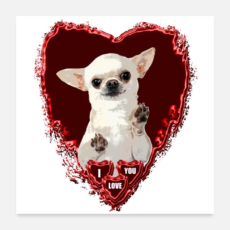 Maman ma mère aime les Chihuahuas saint valentin Poster 60 x 60 cm