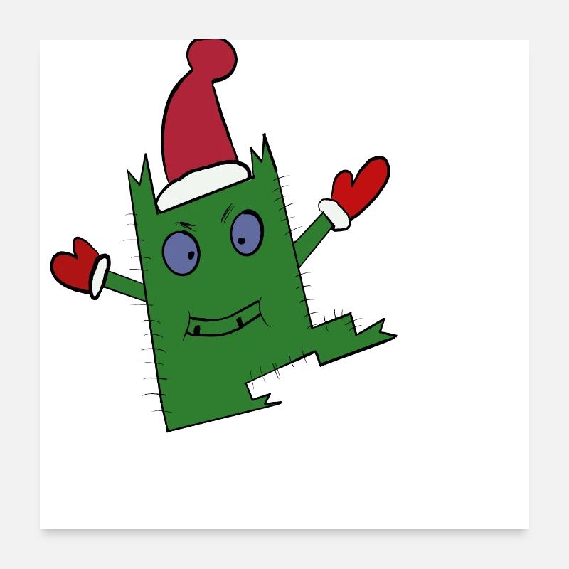 Monstre de Noël cool Poster 60 x 60 cm