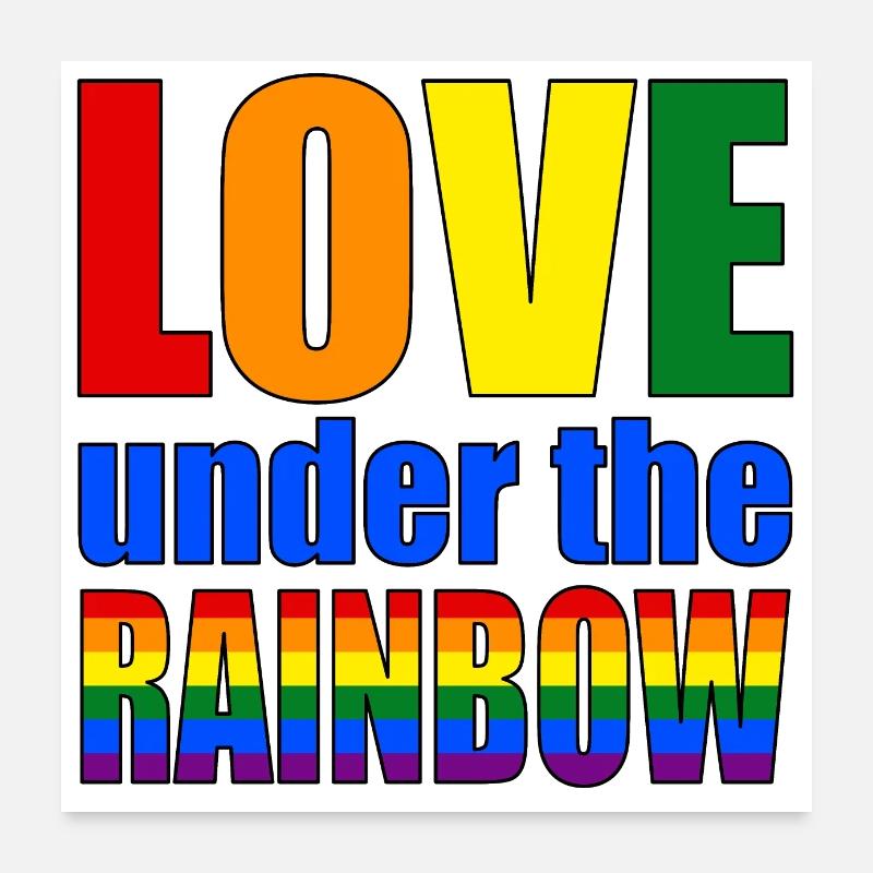 Liebe unter dem Regenbogen Poster 60x60 cm