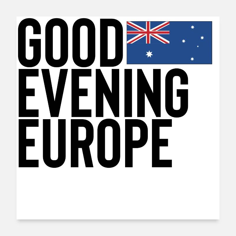 Australien - Poster 60x60 cm - Weiß