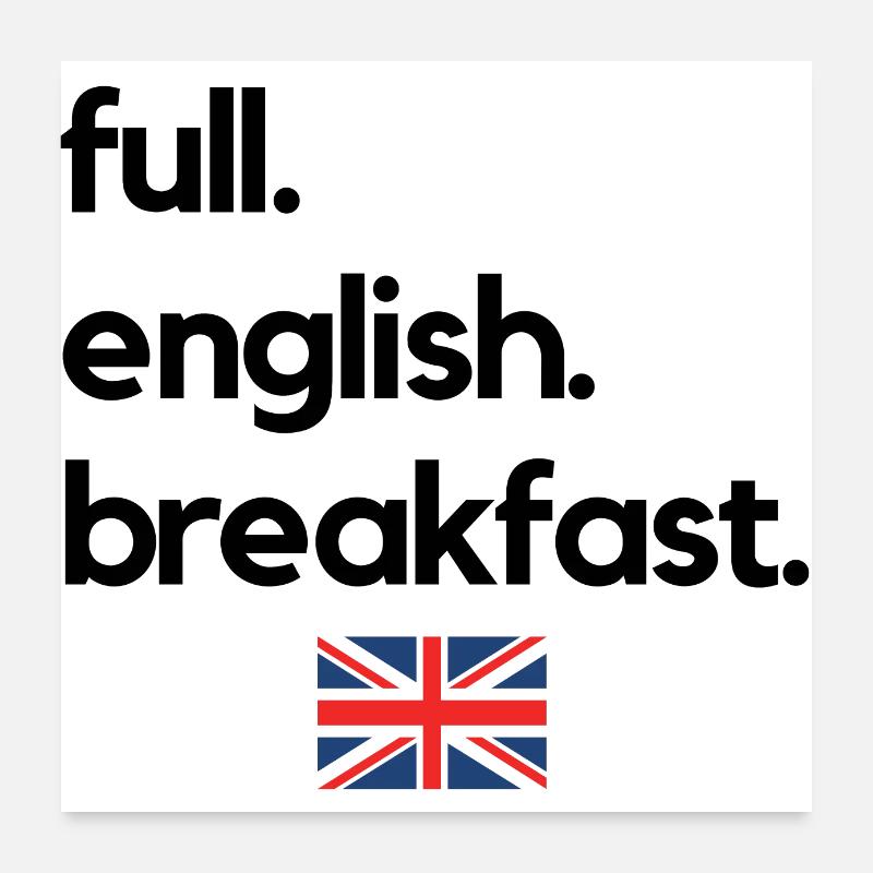complète. anglais. petit-déjeuner. Poster 60 x 60 cm