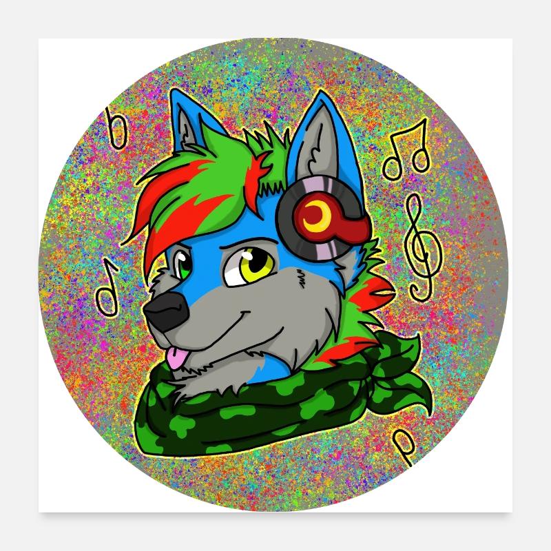 Furry wolf music Poster 24" x 24" (60x60 cm)
