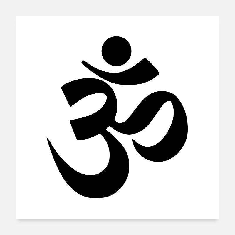 AUM Poster und Aufkleber - Poster 60x60 cm - Weiß