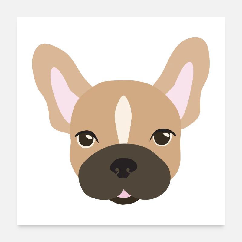 Bouledogue français, marron Poster 60 x 60 cm
