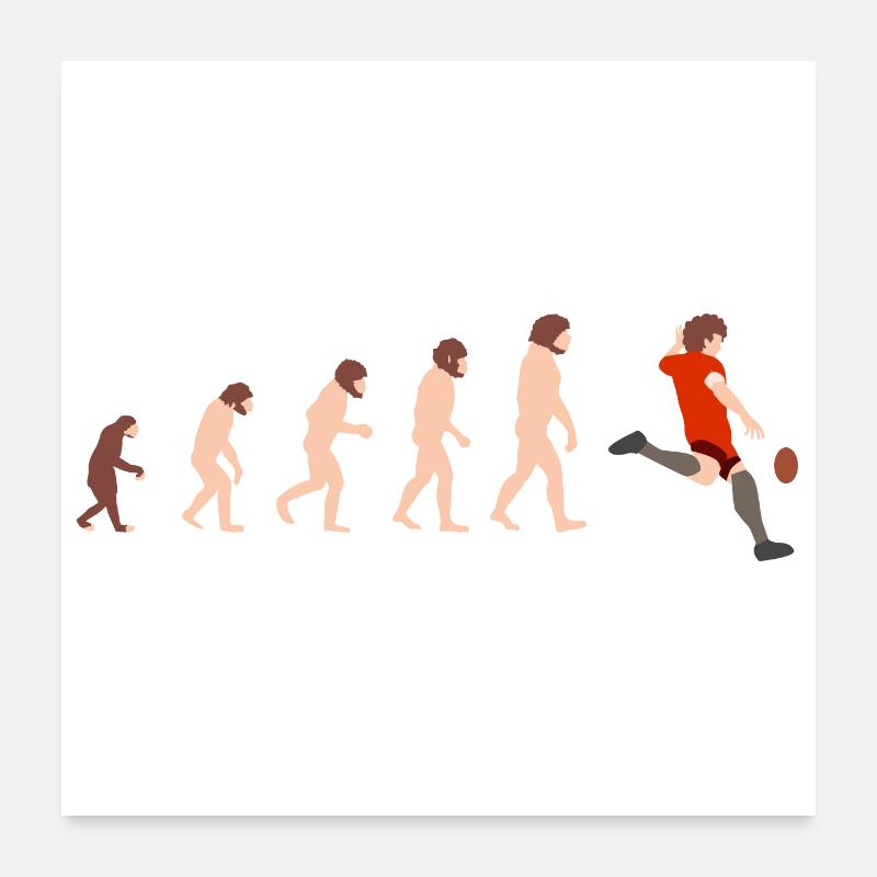 Evolution Rugby Funny gift idea Poster 24" x 24" (60x60 cm)