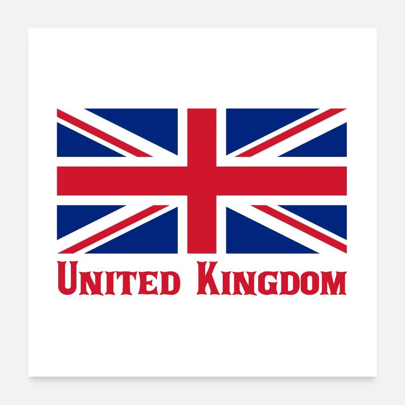 Royaume-Uni - Poster 60 x 60 cm - blanc