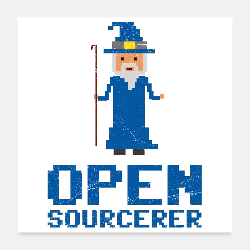 Développeur Open Sourcerer Drôle idée de cadeau Poster 60 x 60 cm
