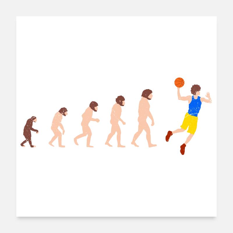 Evolution Basketball Player Funny Gift Idea Poster 24" x 24" (60x60 cm)