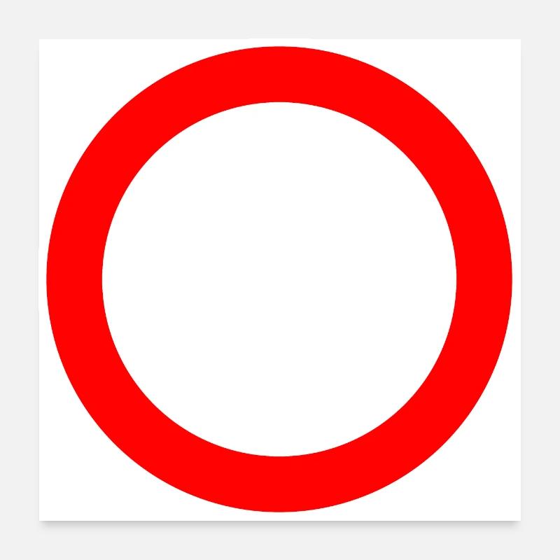 Rundes Verkehrsschild Schild Vorlage Poster 60x60 cm