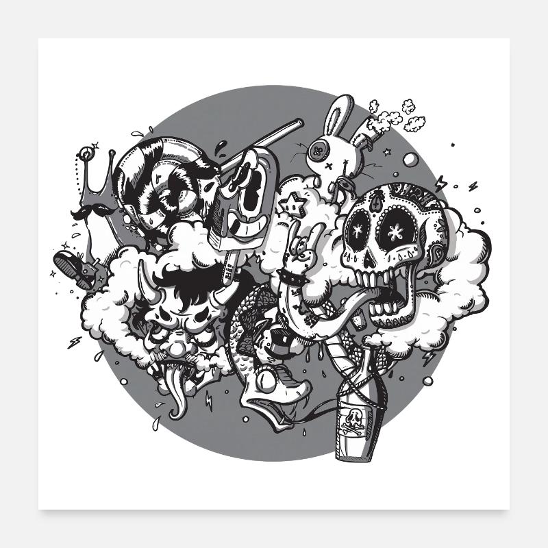 Graffiti mix - Blessed be the fools Poster 24" x 24" (60x60 cm)
