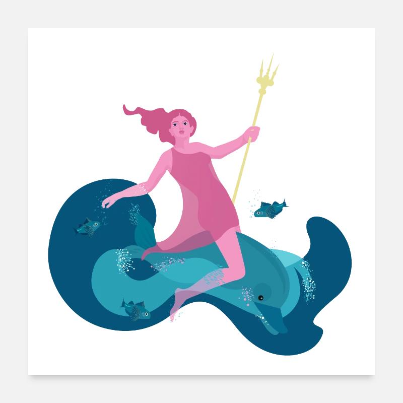 Amphititre déesse de la mer Poster 60 x 60 cm