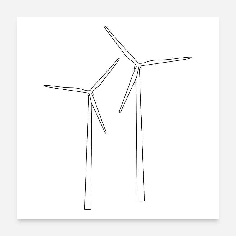 Windrad Poster 60x60 cm