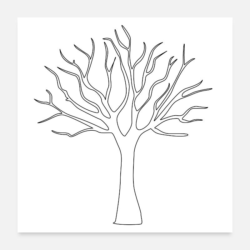 Tree in lines Poster 24" x 24" (60x60 cm)