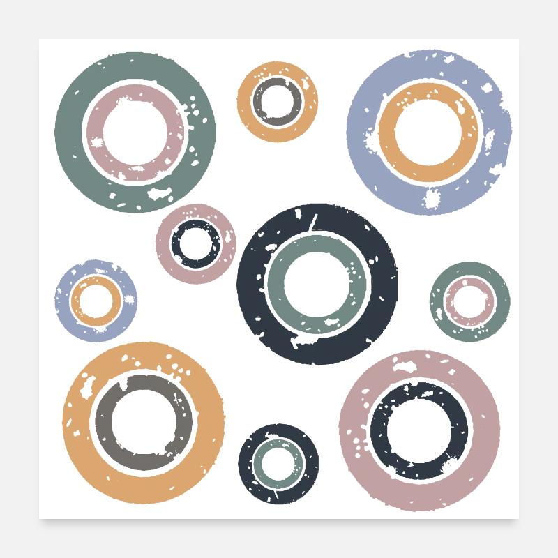 Kreise retro Poster 60x60 cm