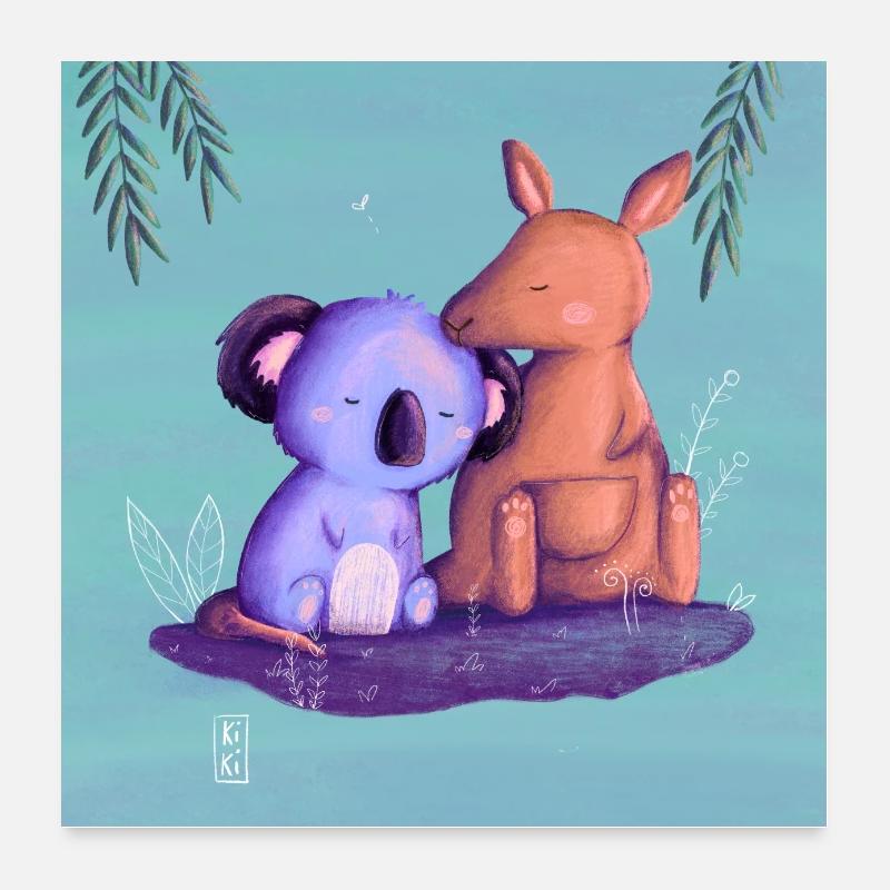 Kangaroo and koala Poster 24" x 24" (60x60 cm)