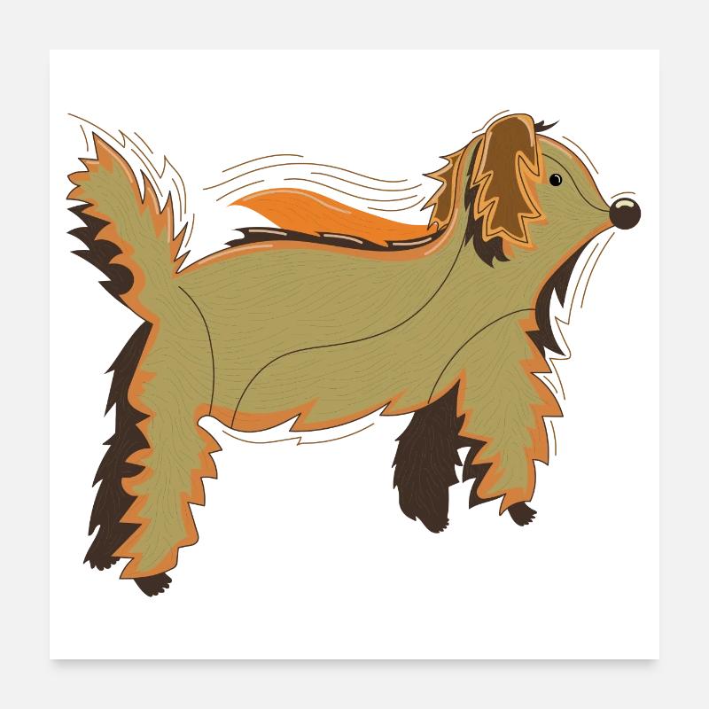 Chien moelleux créature semblable à un ours Poster 60 x 60 cm
