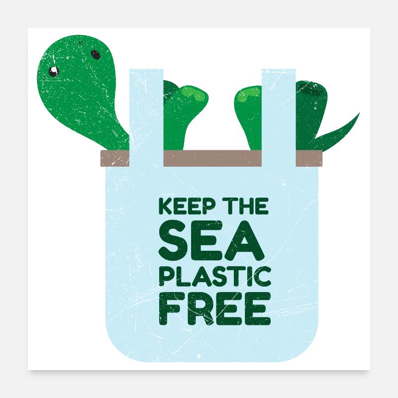 Keep the Sea Plastic Free gift idea Poster 24" x 24" (60x60 cm)