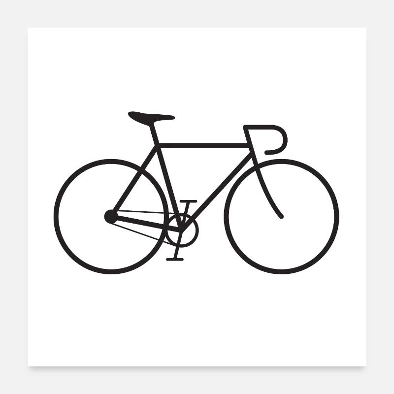 Vélo Fixie noir Poster 60 x 60 cm