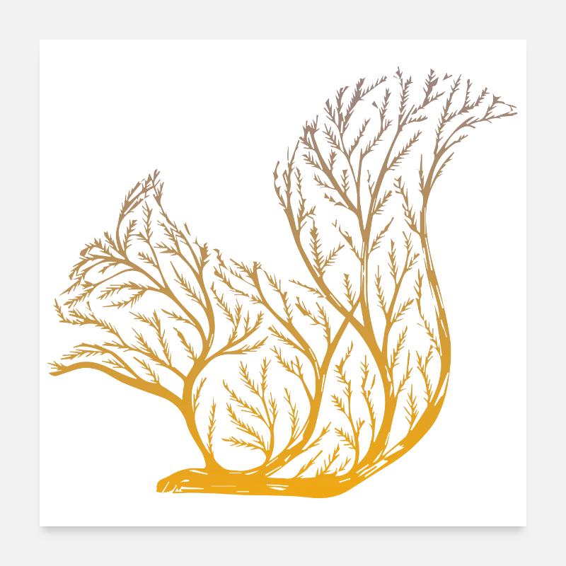 Squirrel from a tree Poster 24" x 24" (60x60 cm)