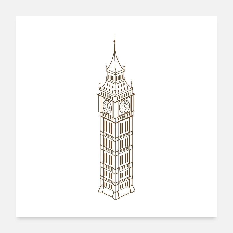 Tour Big Ben Poster 60 x 60 cm