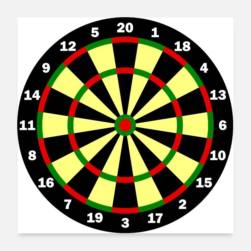 Dartboard Template - Dart Player Poster 24" x 24" (60x60 cm)