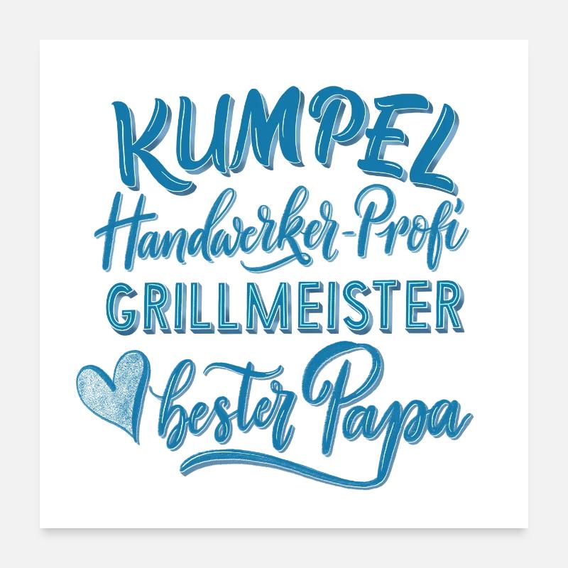 Papa, der Beste - Poster 60x60 cm - Weiß