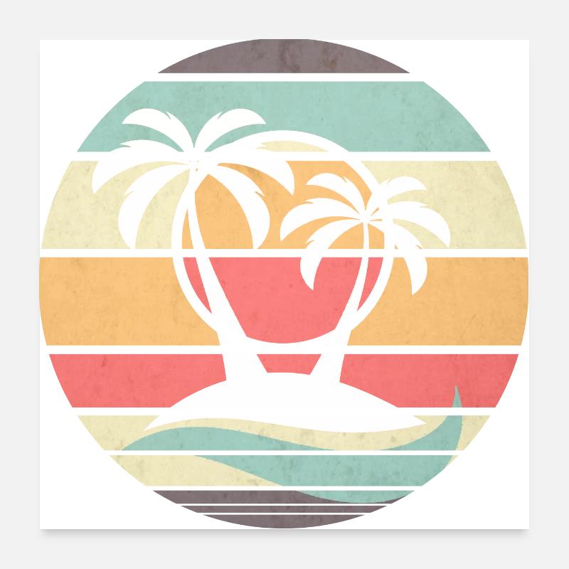 Plage rétro Poster 60 x 60 cm