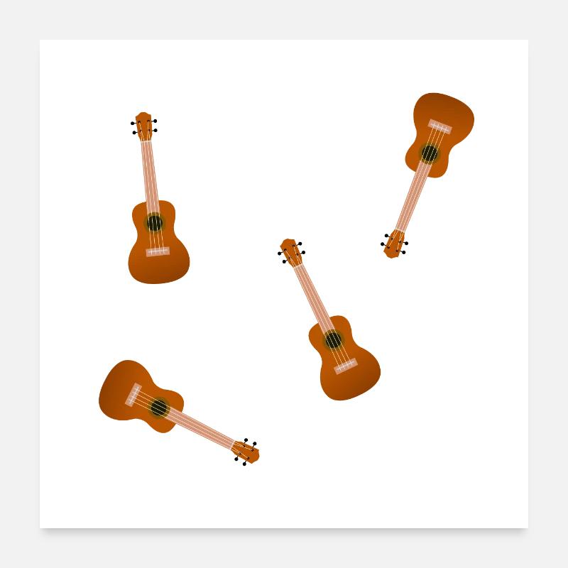 ukulele - Poster 24" x 24" (60x60 cm) - white