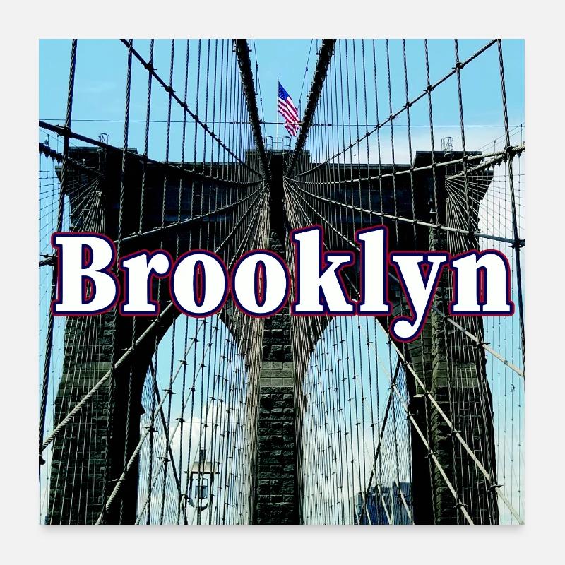 Pont de Brooklyn - Poster 60 x 60 cm - blanc