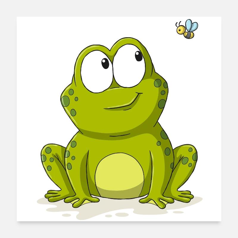 Cute frog with bee Poster 24" x 24" (60x60 cm)