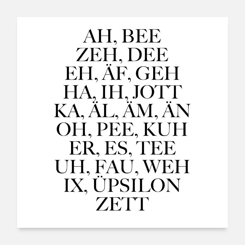 Das abc Poster 60x60 cm