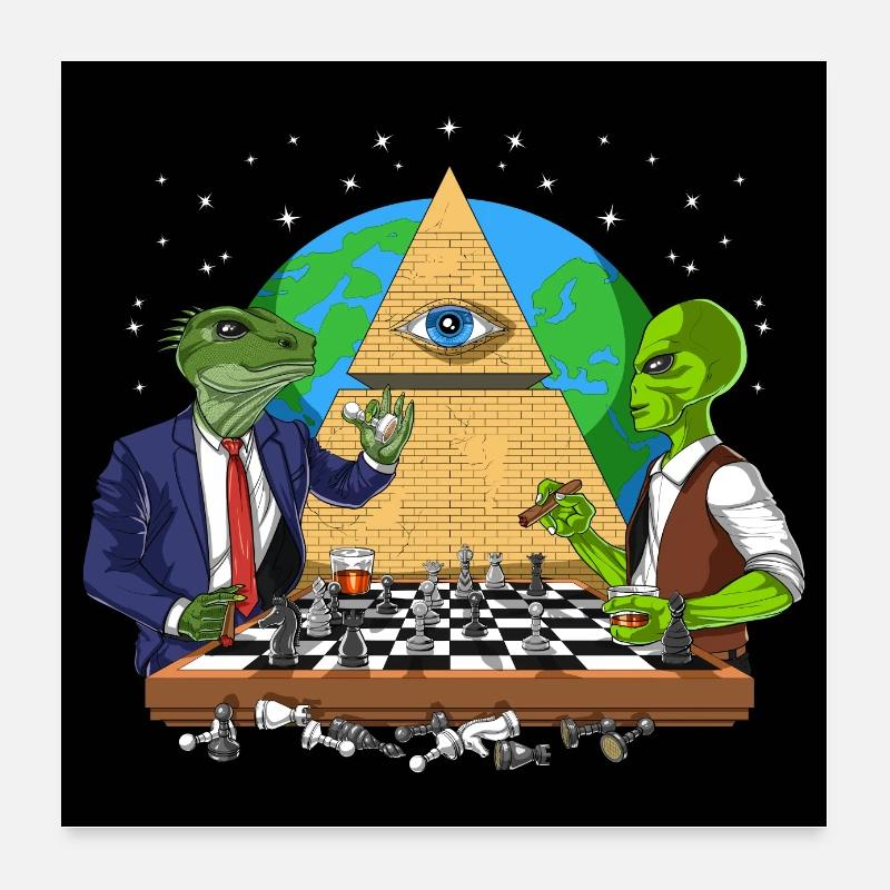 Alien Illuminati Conspiracy Poster 24" x 24" (60x60 cm)