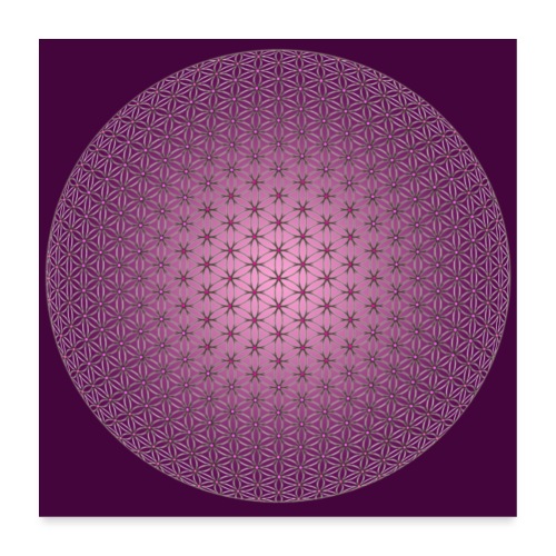 Blume des Lebens 3D violett - Poster 60x60 cm