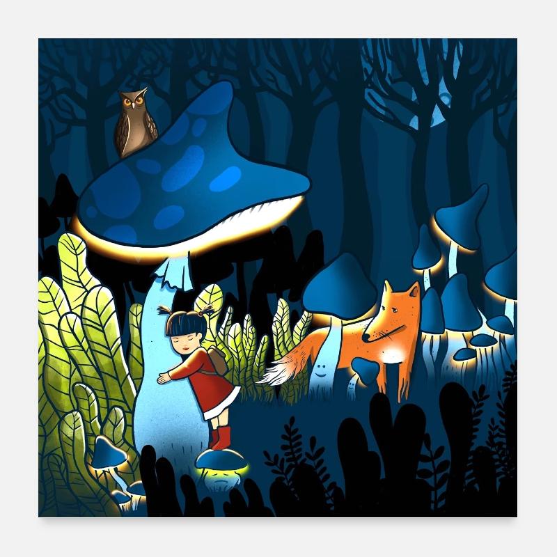 Histoires de forêt Poster 60 x 60 cm